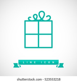 Gift isolated minimal icon. Box graph line vector icon for websites and mobile minimalistic flat design.