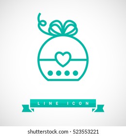 Gift isolated minimal icon. Box graph line vector icon for websites and mobile minimalistic flat design.