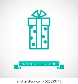 Gift isolated minimal icon. Box graph line vector icon for websites and mobile minimalistic flat design.