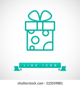 Gift isolated minimal icon. Box graph line vector icon for websites and mobile minimalistic flat design.