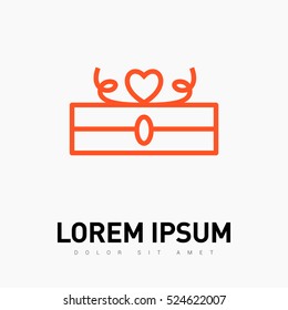 Gift isolated minimal icon. Box graph line vector icon for websites and mobile minimalistic flat design.