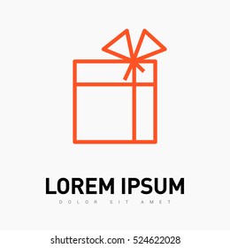 Gift isolated minimal icon. Box graph line vector icon for websites and mobile minimalistic flat design.