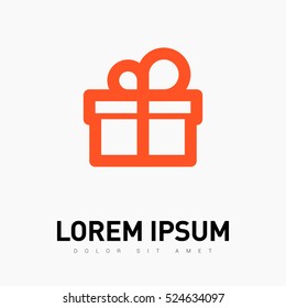 Gift isolated minimal icon. Box graph line vector icon for websites and mobile minimalistic flat design.