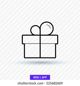 Gift isolated minimal icon. Box graph line vector icon for websites and mobile minimalistic flat design.