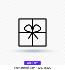 Gift isolated minimal icon. Box graph line vector icon for websites and mobile minimalistic flat design.