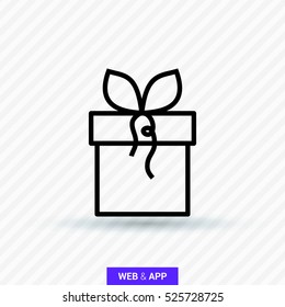Gift isolated minimal icon. Box line vector icon for websites and mobile minimalistic flat design.