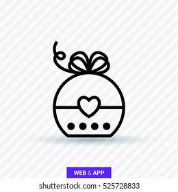 Gift isolated minimal icon. Box line vector icon for websites and mobile minimalistic flat design.