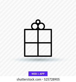 Gift isolated minimal icon. Box line vector icon for websites and mobile minimalistic flat design.