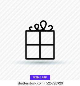 Gift isolated minimal icon. Box line vector icon for websites and mobile minimalistic flat design.