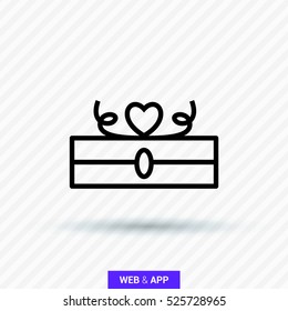 Gift isolated minimal icon. Box line vector icon for websites and mobile minimalistic flat design.