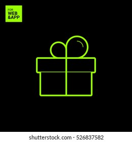 Gift isolated minimal icon. Box graph line vector icon for websites and mobile minimalistic flat design.