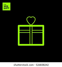 Gift isolated minimal icon. Box graph line vector icon for websites and mobile minimalistic flat design.