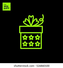 Gift isolated minimal icon. Box graph line vector icon for websites and mobile minimalistic flat design.