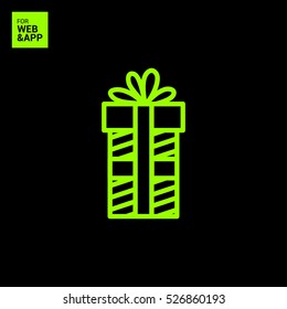 Gift isolated minimal icon. Box graph line vector icon for websites and mobile minimalistic flat design.