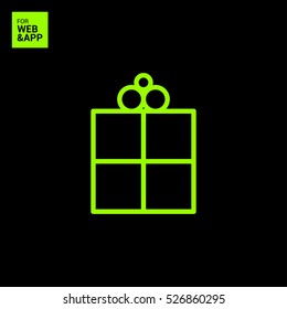 Gift isolated minimal icon. Box graph line vector icon for websites and mobile minimalistic flat design.