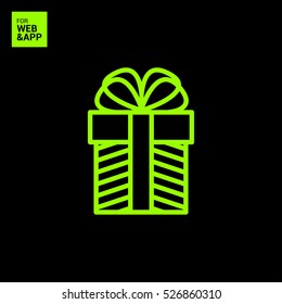 Gift isolated minimal icon. Box graph line vector icon for websites and mobile minimalistic flat design.
