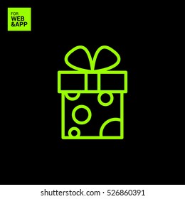 Gift isolated minimal icon. Box graph line vector icon for websites and mobile minimalistic flat design.