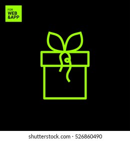 Gift isolated minimal icon. Box graph line vector icon for websites and mobile minimalistic flat design.