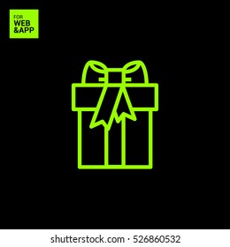 Gift isolated minimal icon. Box graph line vector icon for websites and mobile minimalistic flat design.