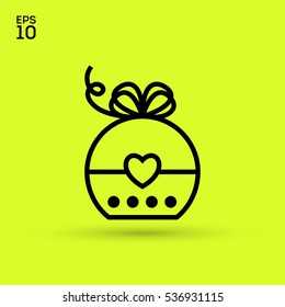 Gift isolated minimal icon. Box graph line vector icon for websites and mobile minimalistic flat design.