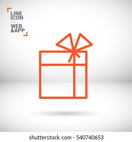 Gift isolated minimal icon. Box graph line vector icon for websites and mobile minimalistic flat design.