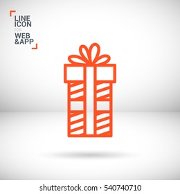 Gift isolated minimal icon. Box graph line vector icon for websites and mobile minimalistic flat design.