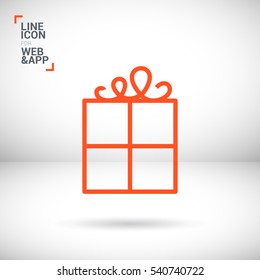 Gift isolated minimal icon. Box graph line vector icon for websites and mobile minimalistic flat design.