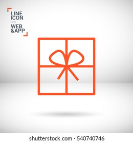 Gift isolated minimal icon. Box graph line vector icon for websites and mobile minimalistic flat design.