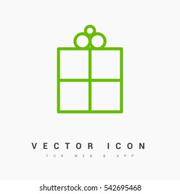 Gift isolated minimal icon. Box graph line vector icon for websites and mobile minimalistic flat design.