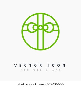 Gift isolated minimal icon. Box graph line vector icon for websites and mobile minimalistic flat design.