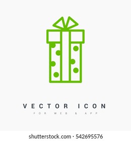 Gift isolated minimal icon. Box graph line vector icon for websites and mobile minimalistic flat design.