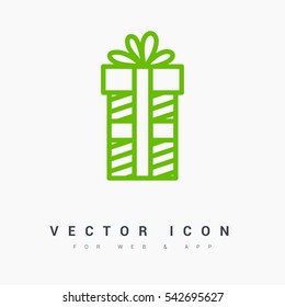 Gift isolated minimal icon. Box graph line vector icon for websites and mobile minimalistic flat design.