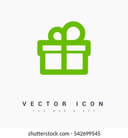 Gift isolated minimal icon. Box graph line vector icon for websites and mobile minimalistic flat design.