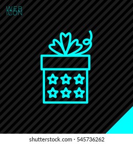 Gift isolated minimal icon. Box graph line vector icon for websites and mobile minimalistic flat design.