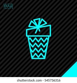 Gift isolated minimal icon. Box graph line vector icon for websites and mobile minimalistic flat design.