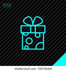 Gift isolated minimal icon. Box graph line vector icon for websites and mobile minimalistic flat design.