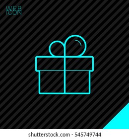 Gift isolated minimal icon. Box graph line vector icon for websites and mobile minimalistic flat design.
