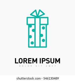 Gift isolated minimal icon. Box graph line vector icon for websites and mobile minimalistic flat design.