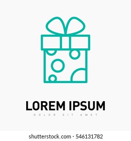 Gift isolated minimal icon. Box graph line vector icon for websites and mobile minimalistic flat design.