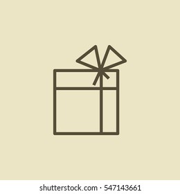 Gift isolated minimal icon. Box graph line vector icon for websites and mobile minimalistic flat design.