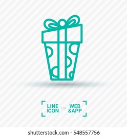 Gift isolated minimal icon. Box graph line vector icon for websites and mobile minimalistic flat design.