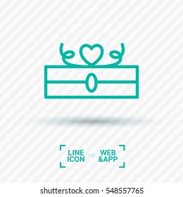 Gift isolated minimal icon. Box graph line vector icon for websites and mobile minimalistic flat design.