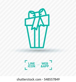 Gift isolated minimal icon. Box graph line vector icon for websites and mobile minimalistic flat design.