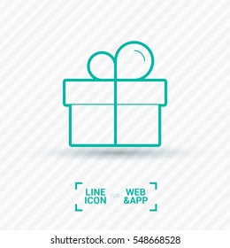 Gift isolated minimal icon. Box graph line vector icon for websites and mobile minimalistic flat design.