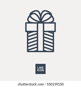Gift isolated minimal icon. Box graph line vector icon for websites and mobile minimalistic flat design.