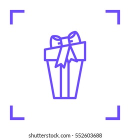 Gift isolated minimal icon. Box graph line vector icon for websites and mobile minimalistic flat design.