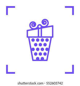 Gift isolated minimal icon. Box graph line vector for websites and mobile minimalistic flat design.