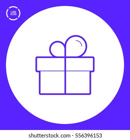 Gift isolated minimal icon. Box graph line vector icon for websites and mobile minimalistic flat design.