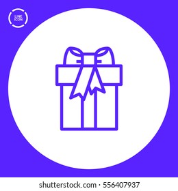 Gift isolated minimal icon. Box graph line vector icon for websites and mobile minimalistic flat design.