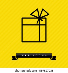 Gift isolated minimal icon. Box graph line vector icon for websites and mobile minimalistic flat design.